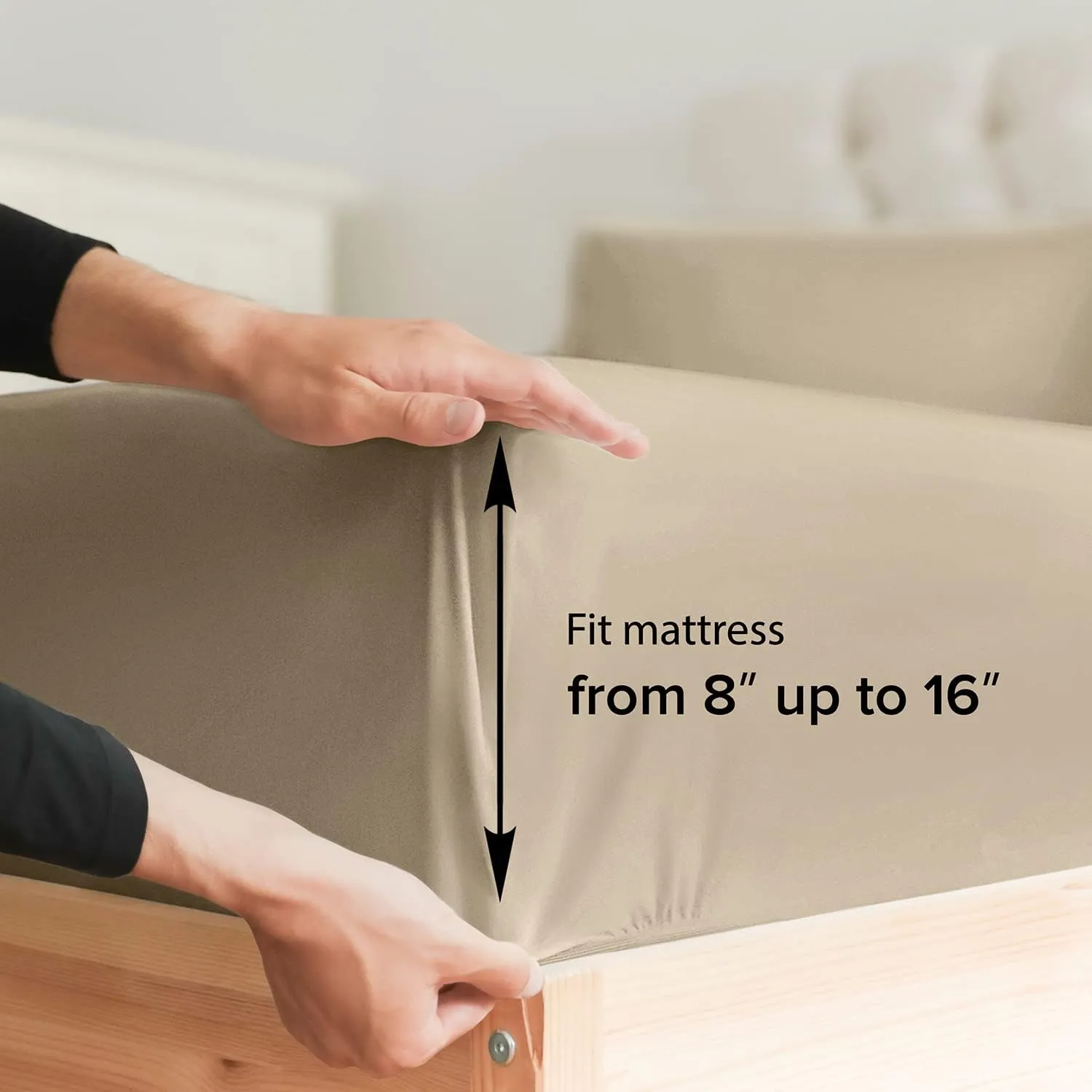 1000 Thread Count Queen Sheet Set - 100% Cotton Bed Sheets - Softer Than Egyptian Cotton - 4-Piece Cream Queen Set - Soft Sateen Weave - Hotel Luxury Bedding 16" Deep Pocket Fits up to 17" Mattresses