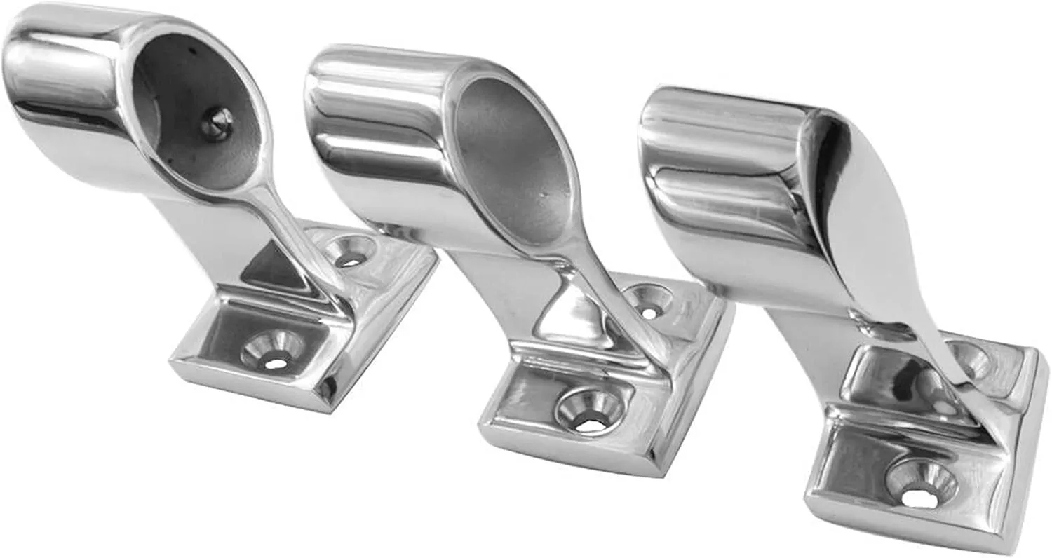 1/2 Pcs 60° Marine Boat 316 Stainless Steel 7/8" Hand Rail Fitting Center Support Bracket Stanchion Hardware for 22mm Tube
