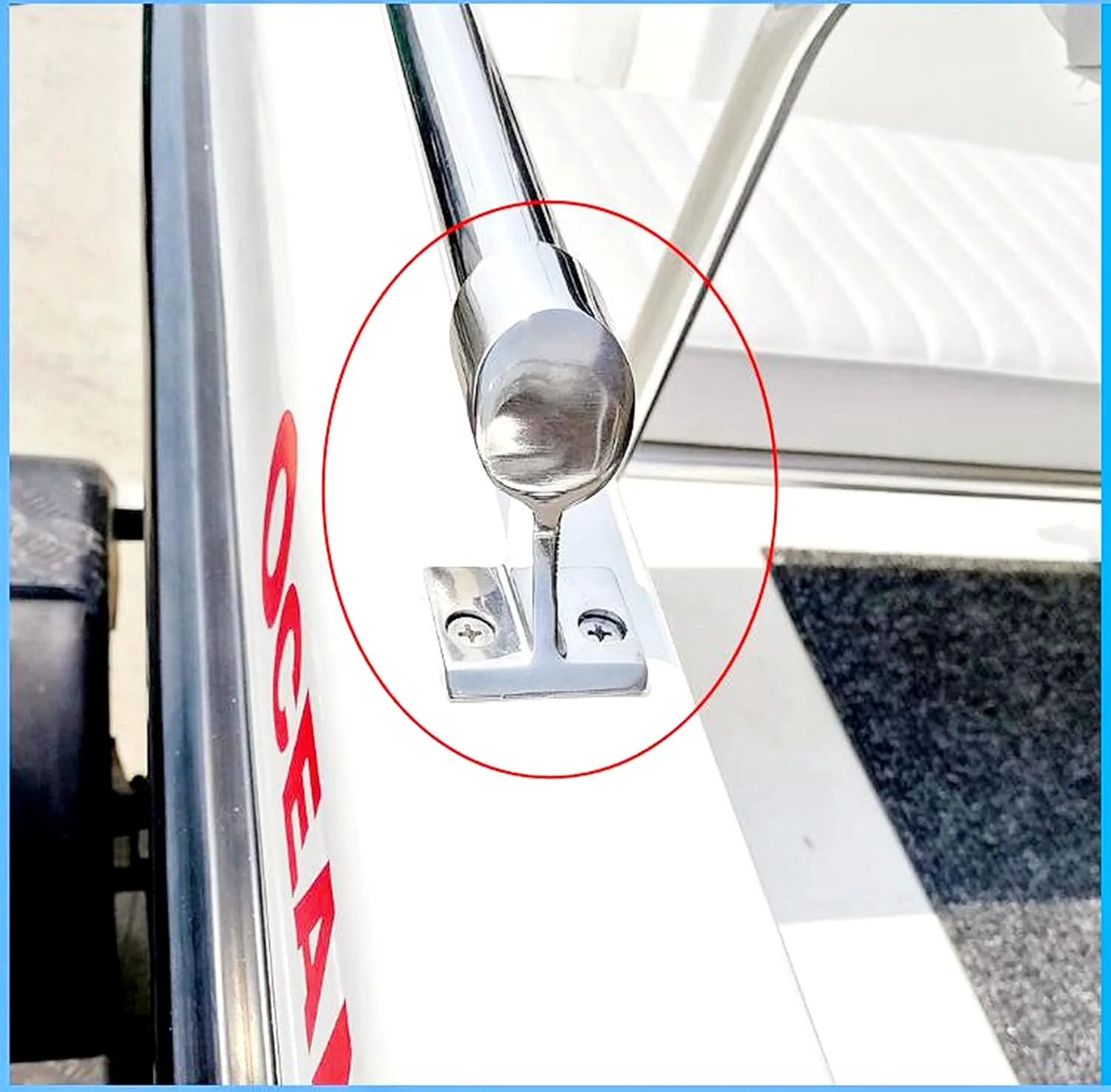 1/2 Pcs 60° Marine Boat 316 Stainless Steel 7/8" Hand Rail Fitting Center Support Bracket Stanchion Hardware for 22mm Tube