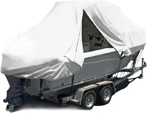 19ft-22ft Universal Jumbo Cruiser Boat Cover Heavy Duty Marine Mooring Cover Waterproof Dust-Proof UV-Resistant (Color : 19-20ft)