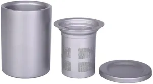 1SET Pure Titanium Double Layer Tea Cup Tea Filter Outdoor Ultra Light Portable Coffee Cup(180ml)