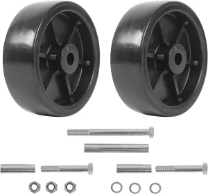(2-Pack) AR-PRO 6-Inch Boat Trailer Jack Wheels - Universal Fit Black Plastic Caster Wheels - Includes All Mounting Hardware - Suitable for Boat Trailer Jacks with 1 or 2 Wheels