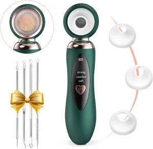 2025 Blackhead Remover Pore Vacuum, Visual Rechargeable Blackhead Vacuum Facial Pore Cleaner-3 Suction Power,3 Probes,USB Kit Electric Acne Extractor Tool for Adult (Green)