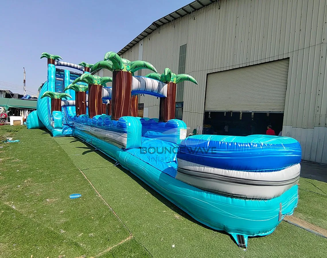 24ft Bahama Blast Single Lane Inflatable Water Slide With Slip & Slide