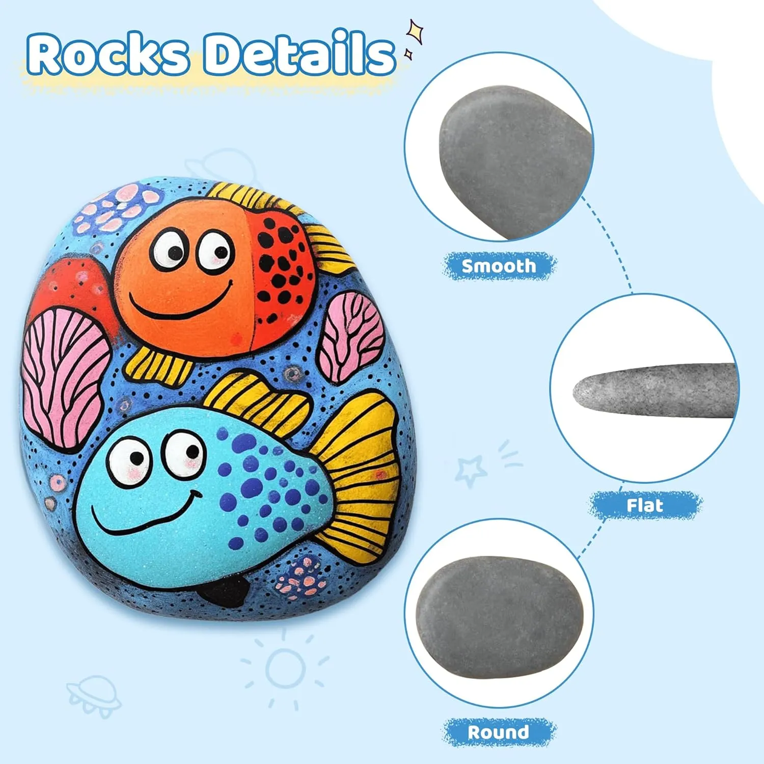 26PCS Large Painting Rocks, Natural River Rocks, 2-3 Inches Flat Rocks for Painting, Rock Painting for Kids, Stones for Arts & Crafting