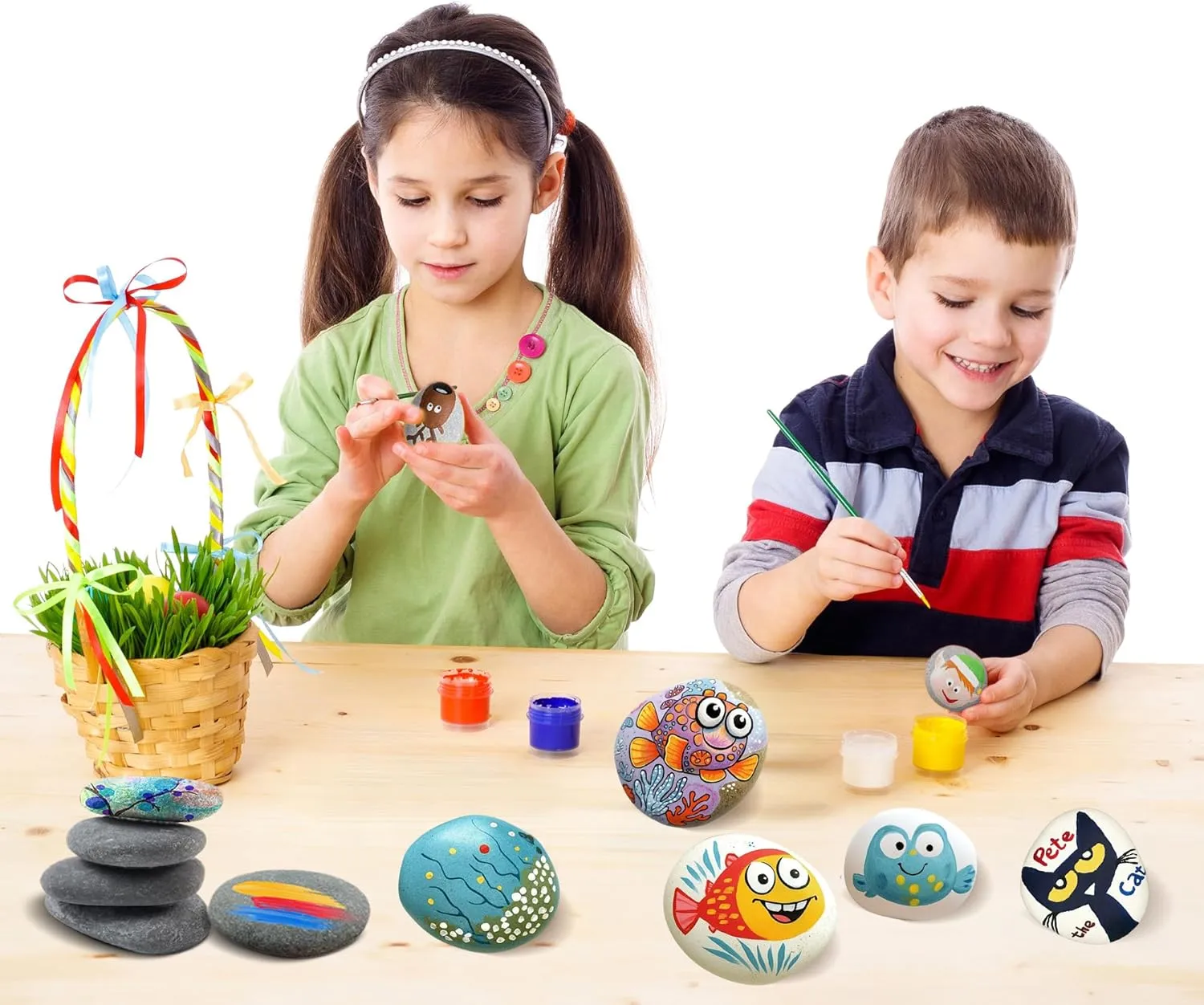 26PCS Large Painting Rocks, Natural River Rocks, 2-3 Inches Flat Rocks for Painting, Rock Painting for Kids, Stones for Arts & Crafting