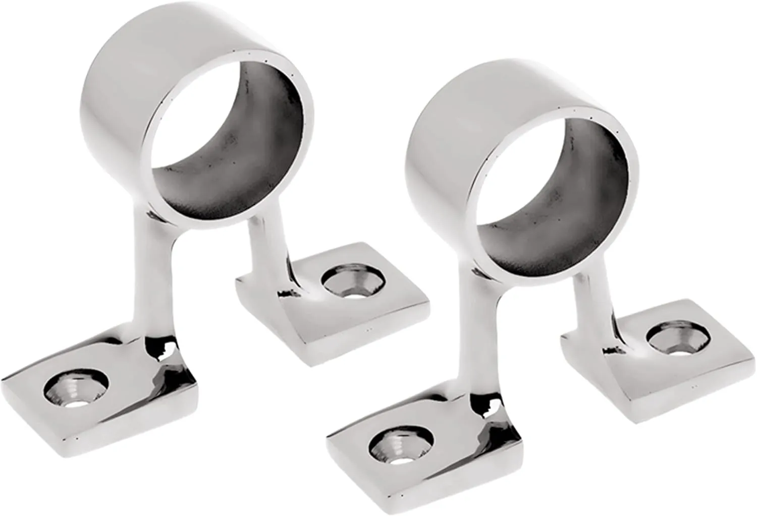 2Pack 316 Stainless Steel Boat Mount Rail 90 Degree Center Stanchion Support, 1 inch 25mm Tube Rod Holder Support Socket Bracket