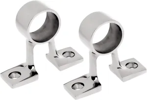 2Pack 316 Stainless Steel Boat Mount Rail 90 Degree Center Stanchion Support, 1 inch 25mm Tube Rod Holder Support Socket Bracket