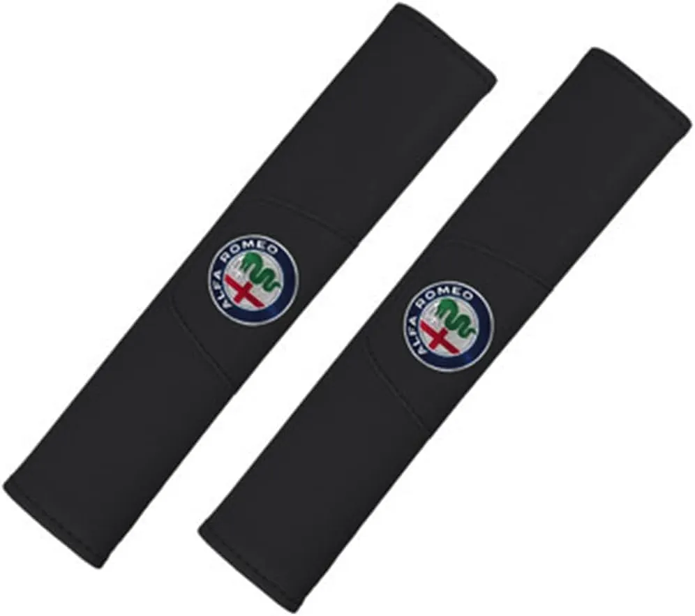 2pcs Car Seat Belt Cover for Alfa Romeo Giulietta mito Sportivo Giulia Stelvio Alfa 147 159, Soft Comfortable Shoulder Belt Pads