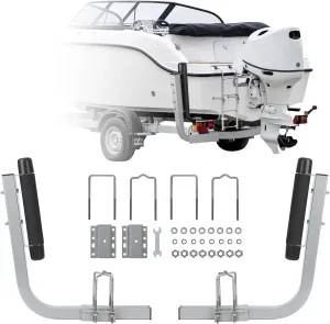 2PCS Rustproof Galvanized Steel Trailer Guide, Boat Trailer Guide, 20.5" Adjustable Design Trailer Guide Poles, Heavy Duty Roller Guide, for Ski Boat, Fishing Boat