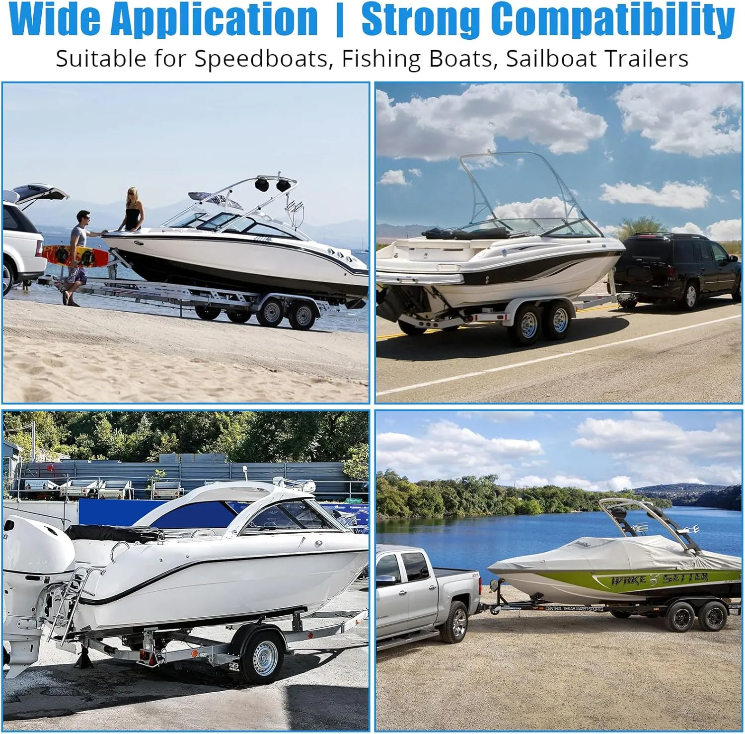 2PCS Rustproof Galvanized Steel Trailer Guide, Boat Trailer Guide, 40"- 60" Adjustable Design Trailer Guide Poles, Trailer Guides with PVC Pipes