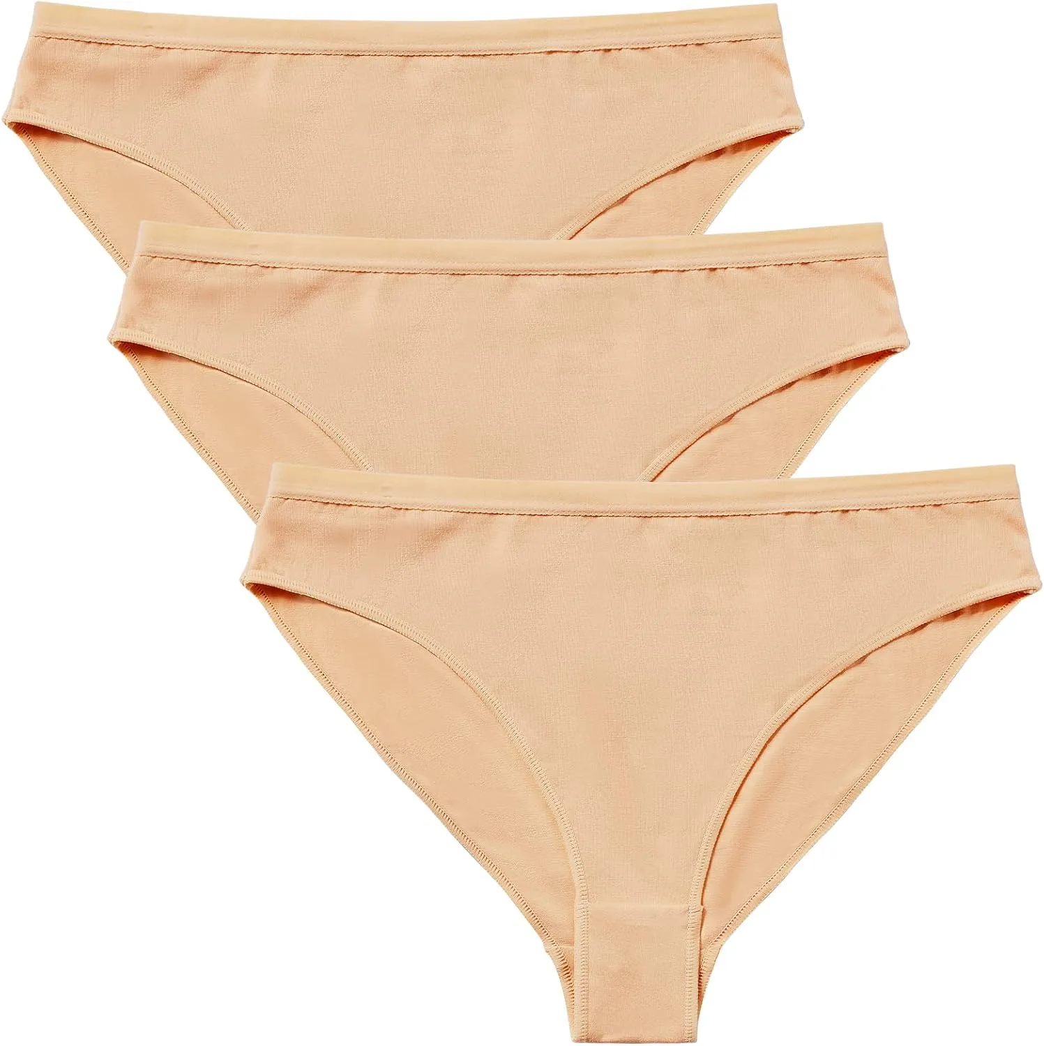 3 Packs Ballet Underwear High Cut Gymnastics Seamless Dance Underpants Nude Briefs for Womens and Girls