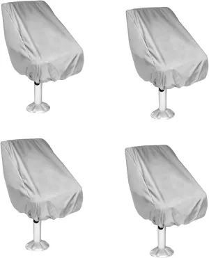 4 Pack Boat Seat Cover, Waterproof Heavy-Duty Weather UV Resistant Pontoon Boat Cover Seats Pedestal 210D Oxford Cloth Helm Chair Protective Covers