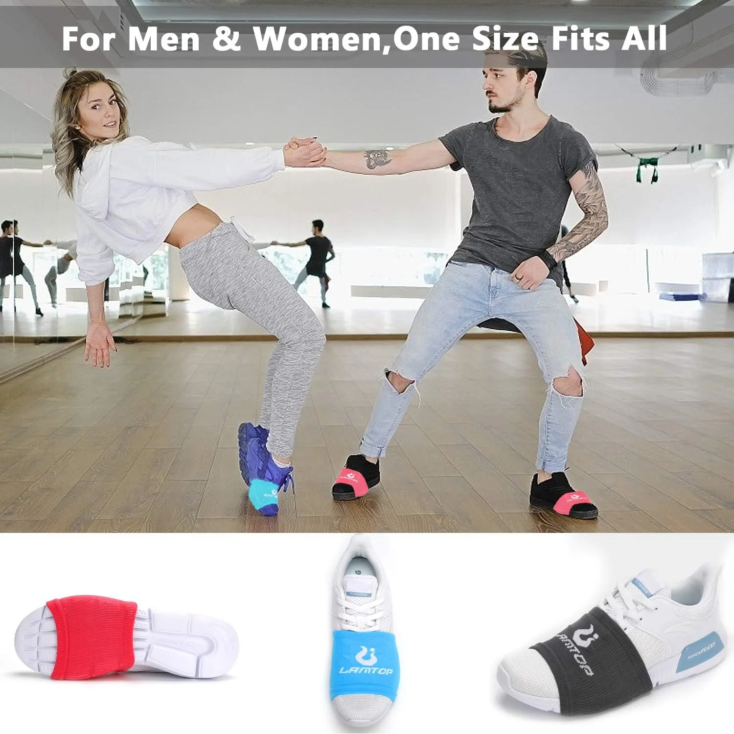 4 Pairs Socks for Dancing on Smooth Floors Over Sneakers,Ballet Socks for Dancing for Pivots and Turns on Wood Floors Protect Knees