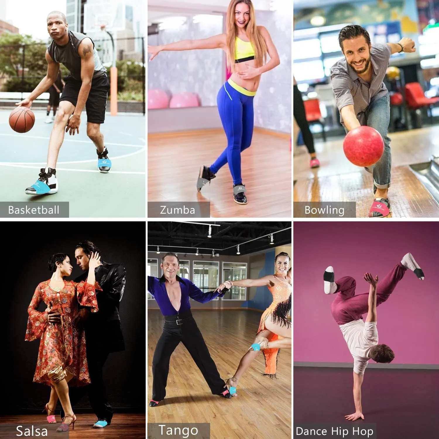 4 Pairs Socks for Dancing on Smooth Floors Over Sneakers,Ballet Socks for Dancing for Pivots and Turns on Wood Floors Protect Knees