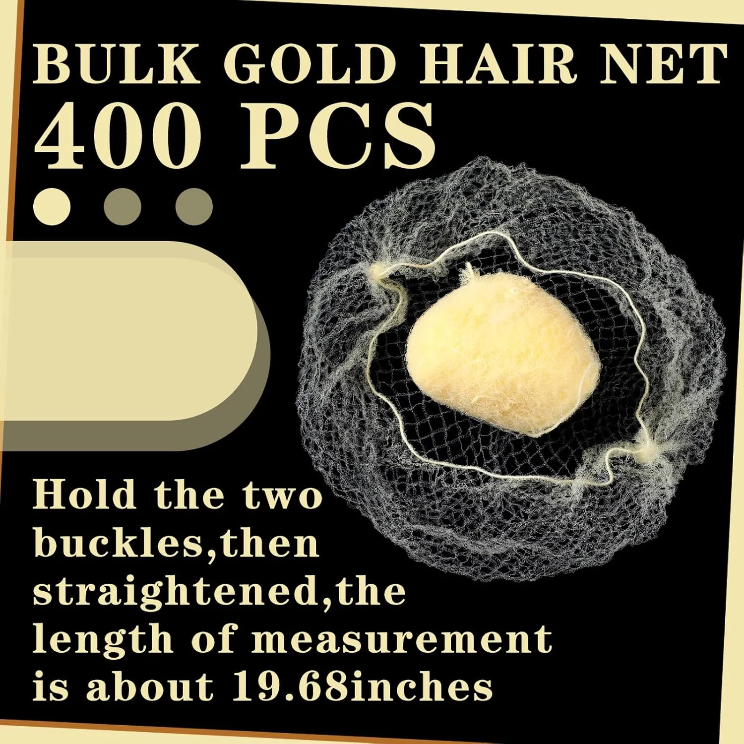 400 Hair Nets for Women, Food Service and Ballet Dance Buns - Invisible Elastic Edge Mesh, 20 Inches (Beige)