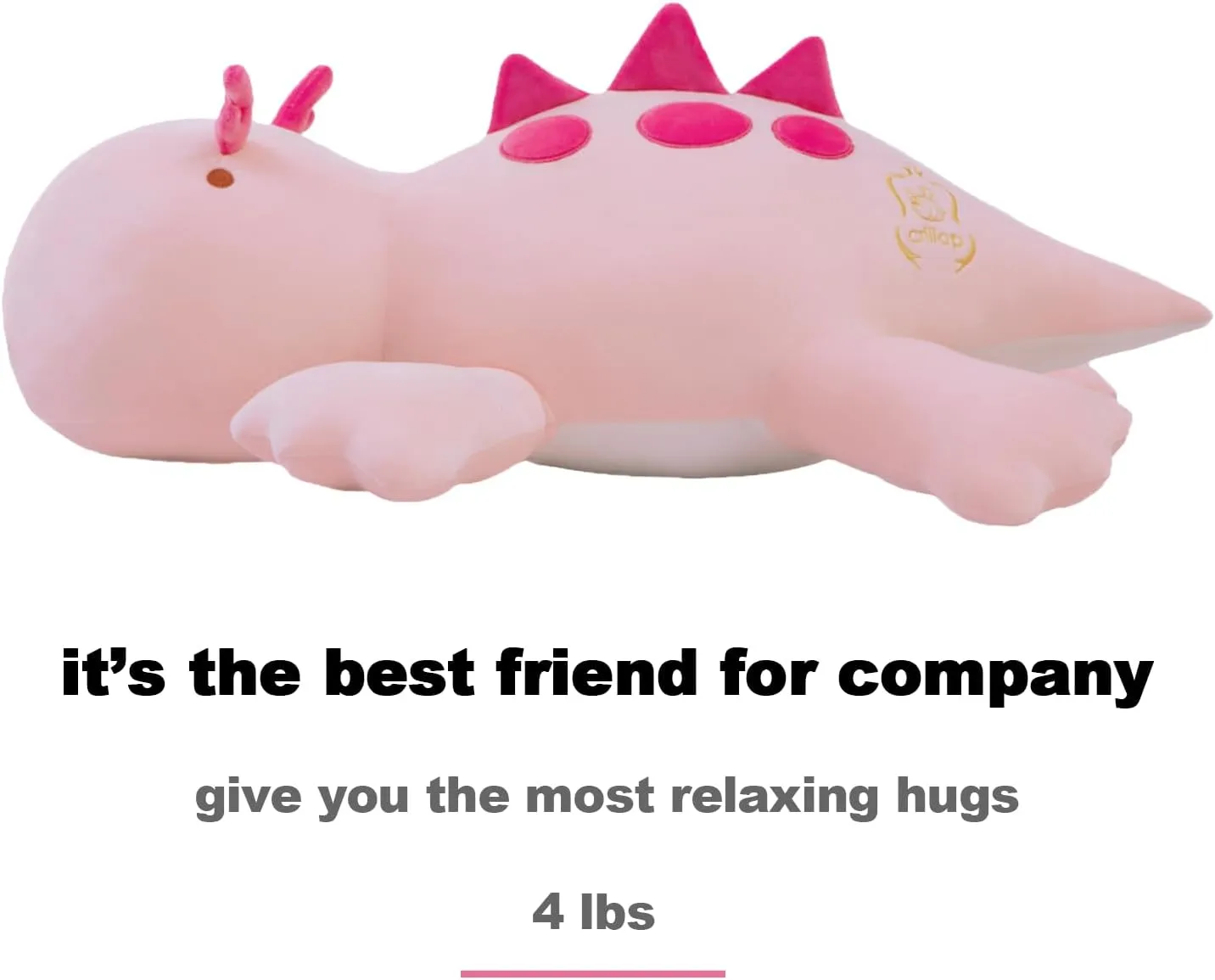 4LB Cute Weighted Stuffed Animals Plush - 24 inch Soft Weighted Dinosaur Plush Toy Pillow for Adults and Children (Pink Dinosaur)