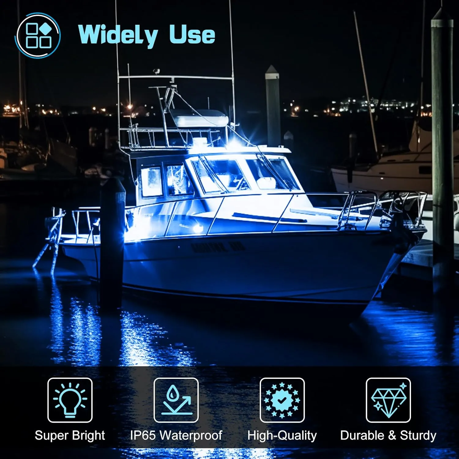 4Pcs 3.15”Round LED Marine Boat Light, 18 LED Boats Deck Courtesy Lights, Boat Interior Light, Transom Mount Lighting, IP65 Waterproof, Boats LED Stern Lights, Night Fishing Lighting, 12-24V, (Blue)