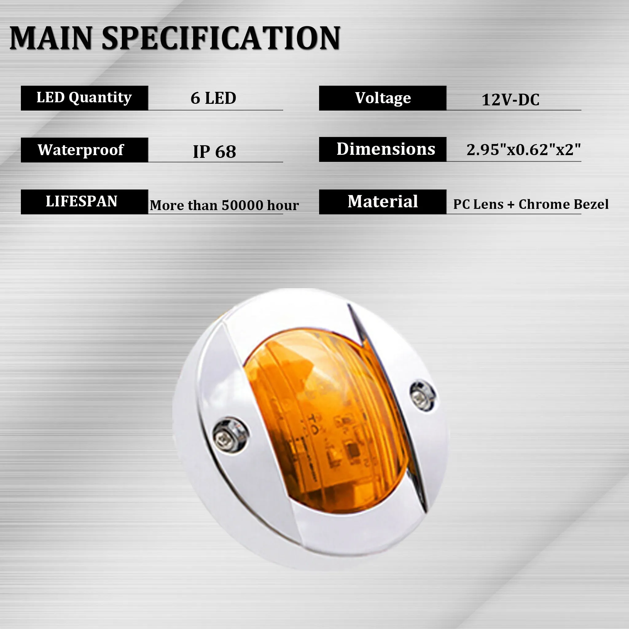 4Pcs Round Amber LED Marine Boat Deck Courtesy Lights