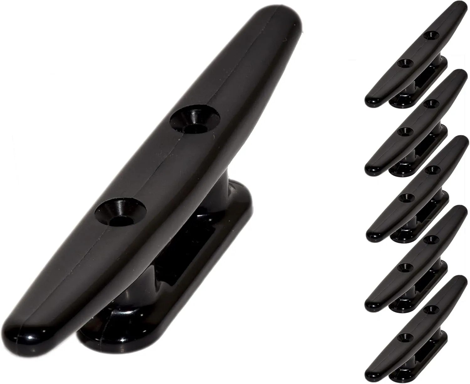 4" Black Nylon Boat Cleat 4 Inch - (2, 5, 10 Pack) - Rope Cleat, Kayak, PWC, Boat Ties, Boat Dock Cleats - Ideal for Marine, Deck, Nautical Decor