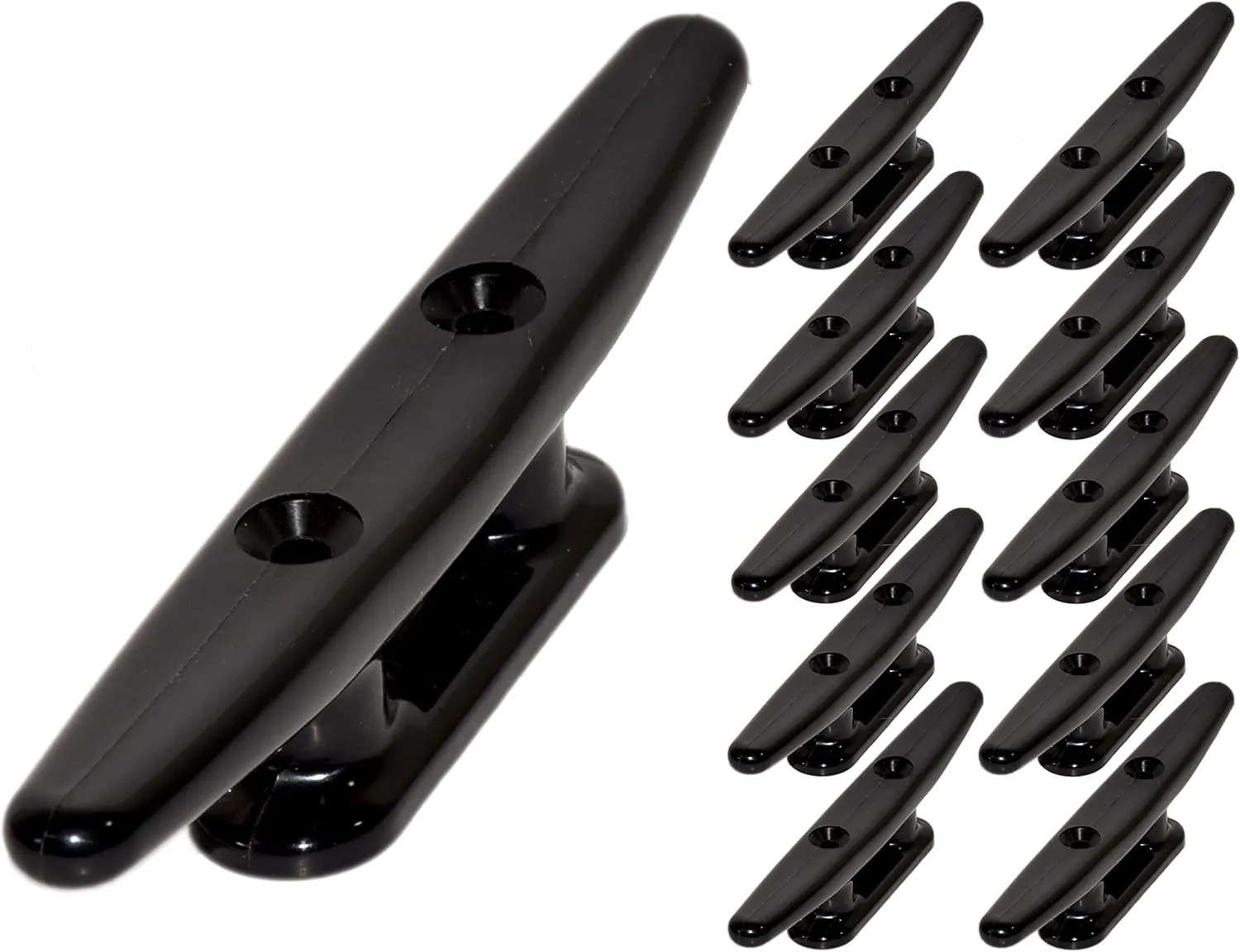 4" Black Nylon Boat Cleat 4 Inch - (2, 5, 10 Pack) - Rope Cleat, Kayak, PWC, Boat Ties, Boat Dock Cleats - Ideal for Marine, Deck, Nautical Decor