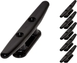 4" Black Nylon Boat Cleat 4 Inch - (2, 5, 10 Pack) - Rope Cleat, Kayak, PWC, Boat Ties, Boat Dock Cleats - Ideal for Marine, Deck, Nautical Decor