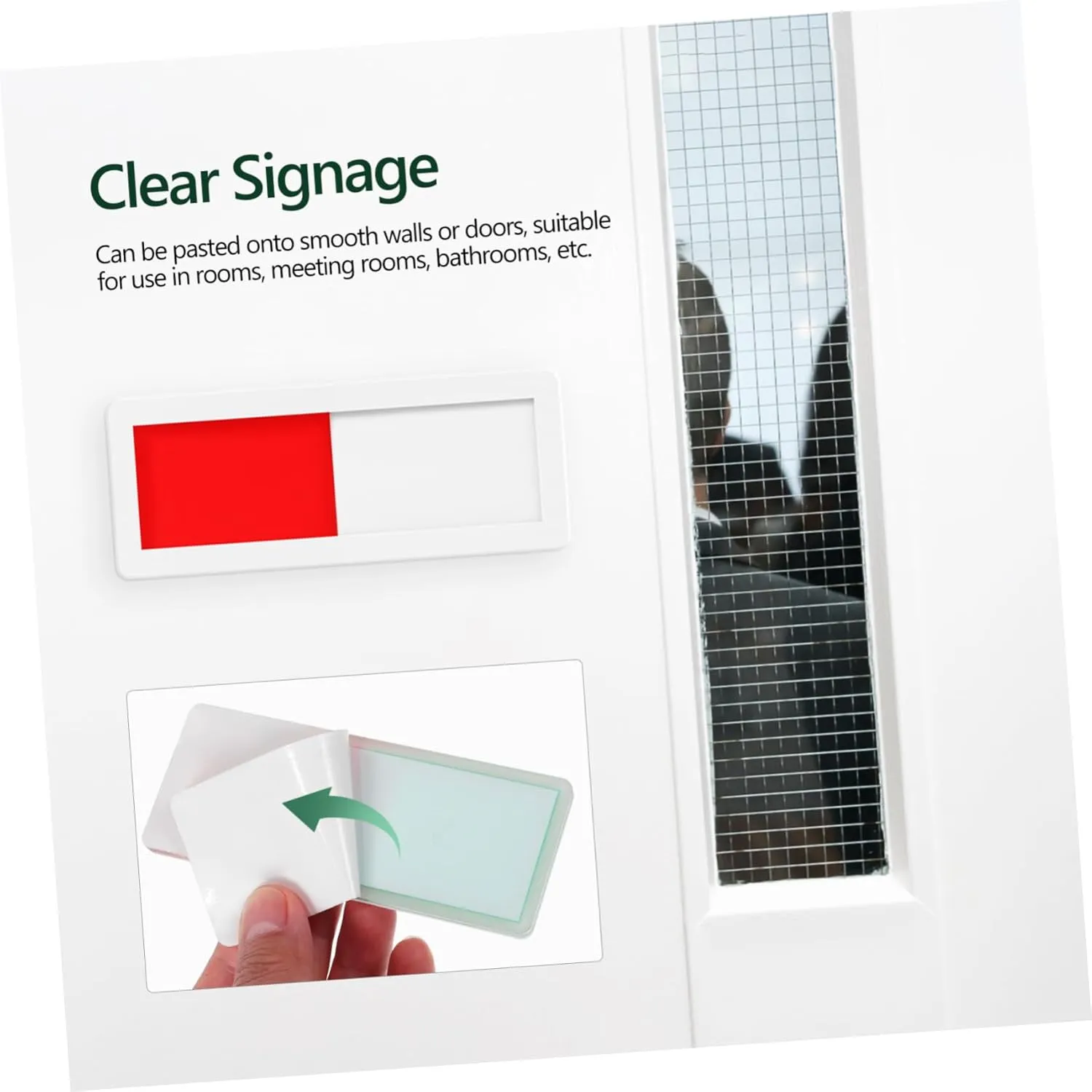 4sets 4 Pcs Vacant Occupied Door Sign Practical Slide Indicator for Office Restroom Meeting Use Compact Design with Visibility and Colors 4pcs*4