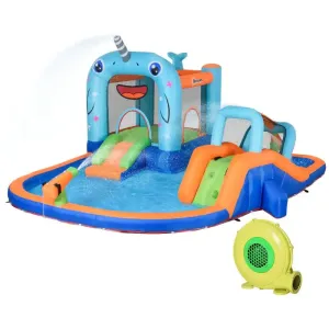 5-in-1 Inflatable Water Slide & Narwhal Water Park