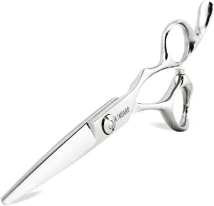 5.5" Barber Hair scissors Professional Hair Cutting Shears 440C Hair Cutting Scissors Barber Shears Haircut Scissors Silvery Convex Blades KINSARO