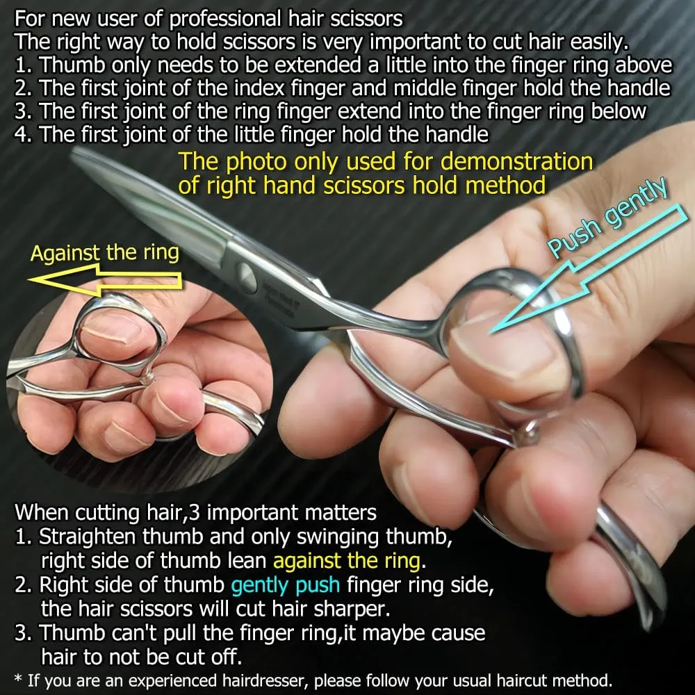 5.5" Barber Hair scissors Professional Hair Cutting Shears 440C Hair Cutting Scissors Barber Shears Haircut Scissors Silvery Convex Blades KINSARO