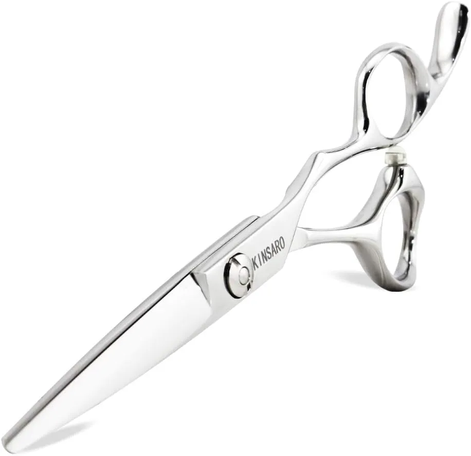 5.5" Barber Hair scissors Professional Hair Cutting Shears 440C Hair Cutting Scissors Barber Shears Haircut Scissors Silvery Convex Blades KINSARO