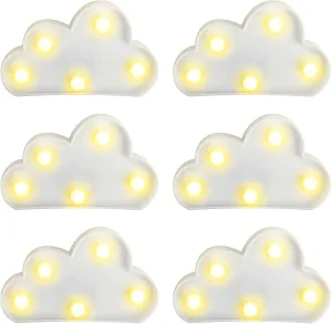6 Pcs LED Cloud Night Light Can Be Hung On The Wall Kids Room Light, Suitable for Birthday Party Holiday Decoration Baby Room Nursery Decoration