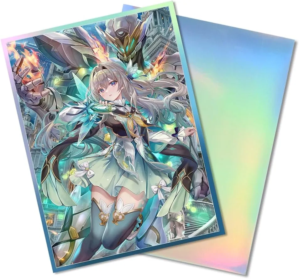 60 PCS Foil Anime Card Sleeves for MTG/PTCG, TCG Card Sleeves Compatible with Standard Size Board Game Trading Cards 67 X 92mm