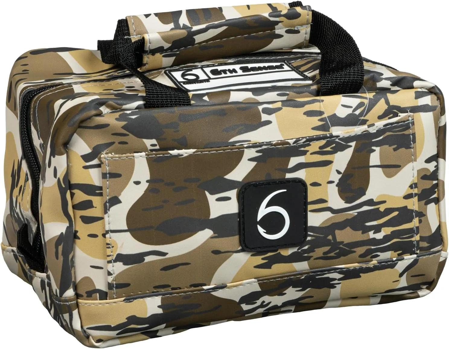 6th Sense Fishing Small Bait Bag – Durable Soft-Sided Storage for Soft Plastics (Woodland Camo - Brown)