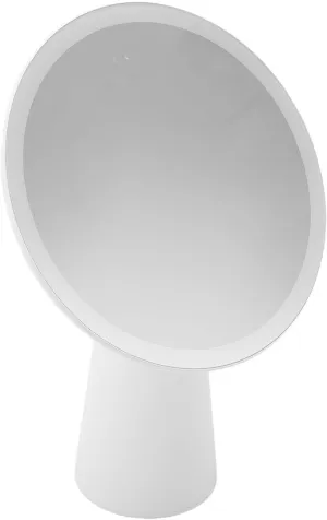 7.6 Inch LED Makeup Mirror with Light, 3 Gear Dimmable Tabletop Vanity Mirror, 90 Degree Rotatable USB Rechargeable Makeup Mirror for Travel