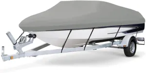 7.6 oz Solution Dyed Polyester Grey, Styled to FIT Boat Cover Compatible for STACER 569 Easy Rider 2008