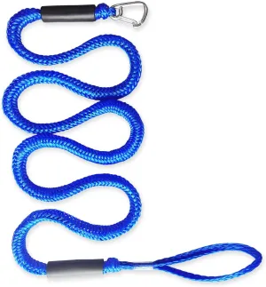 7ft Anchor Bungee Dock Lines for Boats – Single Hook Dock Rope – Ideal for Jet Ski, Pontoon, Kayak & Marine Use (Blue, 1 Pack)