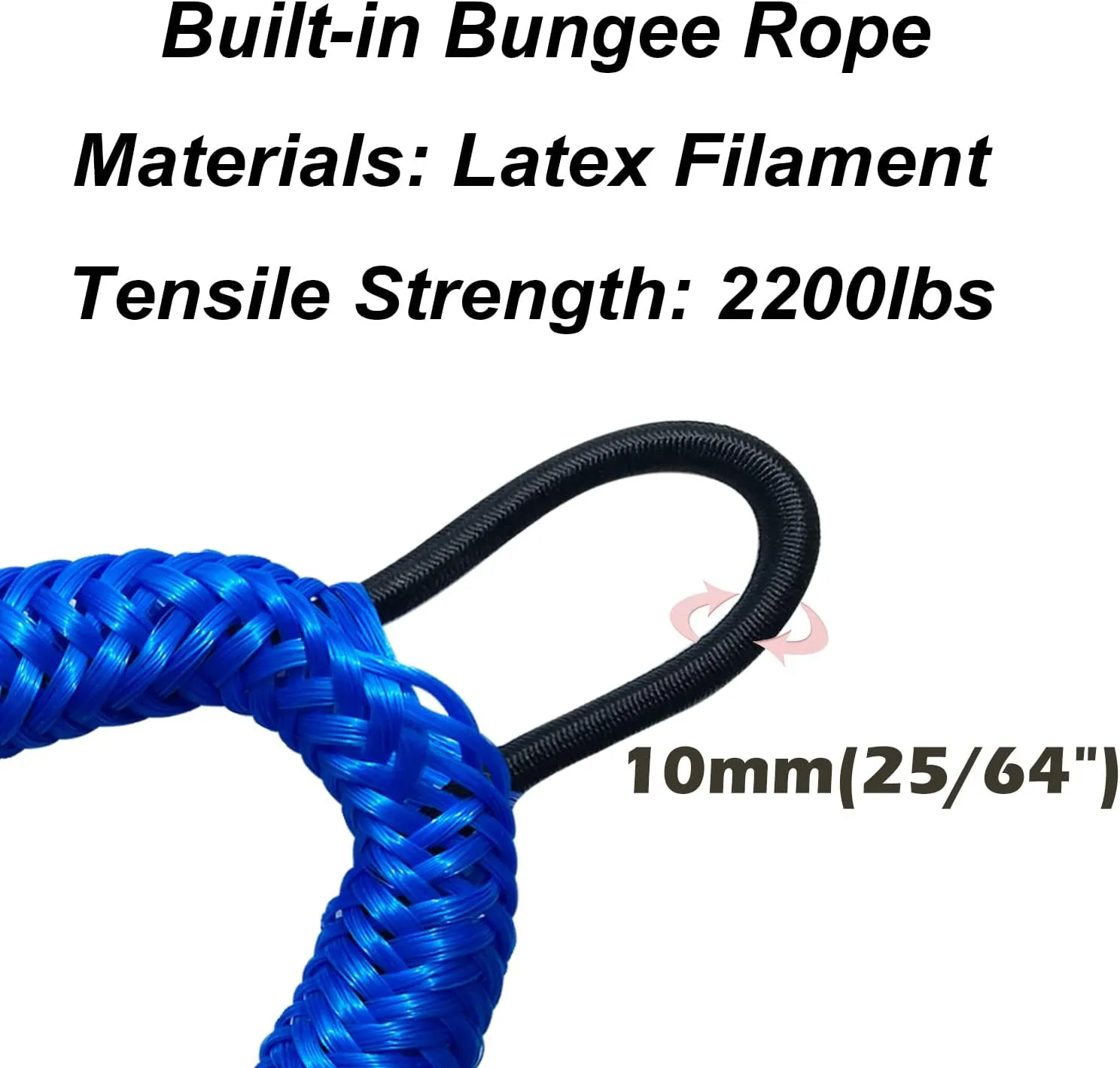 7ft Anchor Bungee Dock Lines for Boats – Single Hook Dock Rope – Ideal for Jet Ski, Pontoon, Kayak & Marine Use (Blue, 1 Pack)