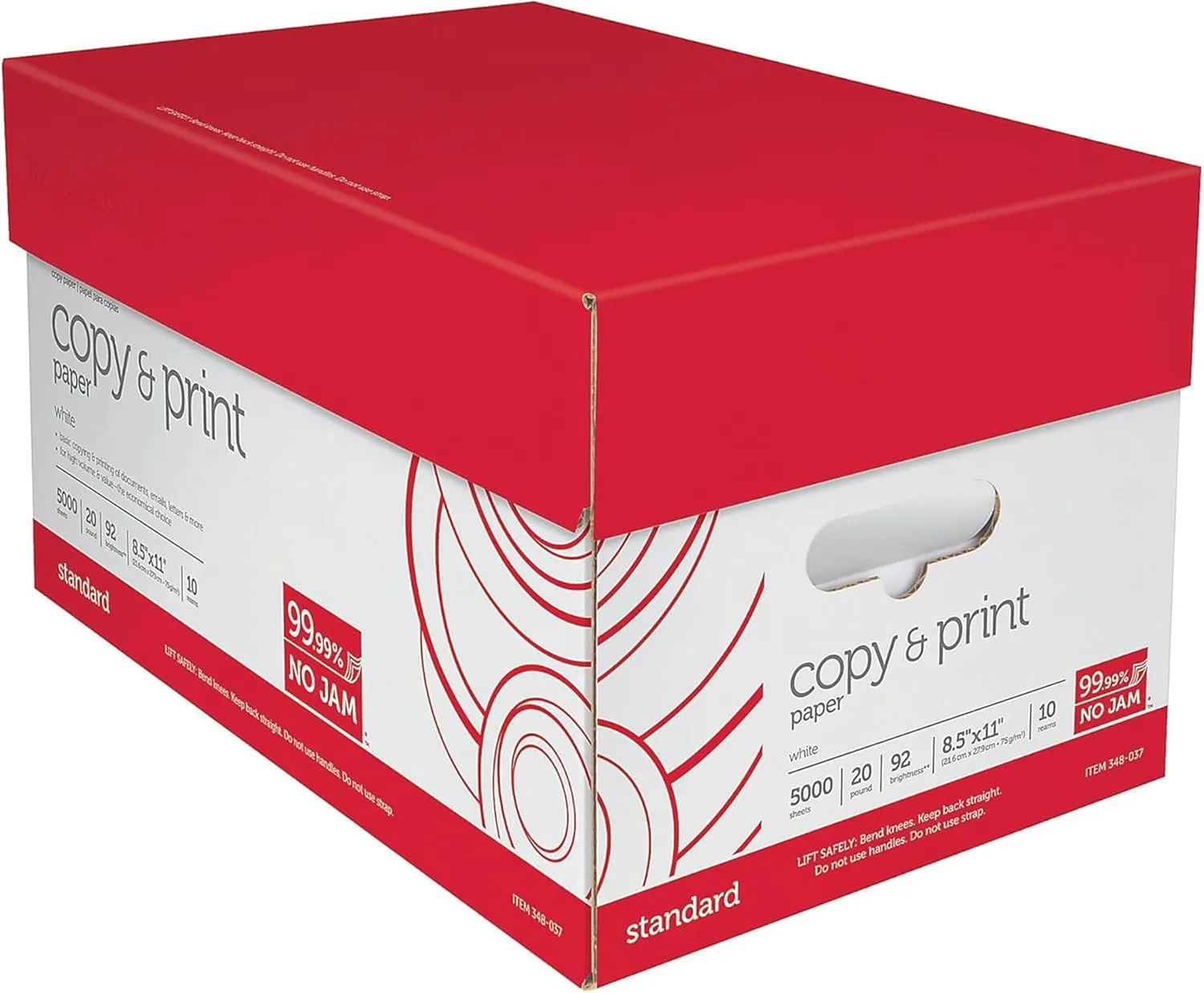 (8.5"" x 11"") - Multi-Use Copy & Printer Paper Brightness 92, Case of 10 Reams - 5,000 Pages Total