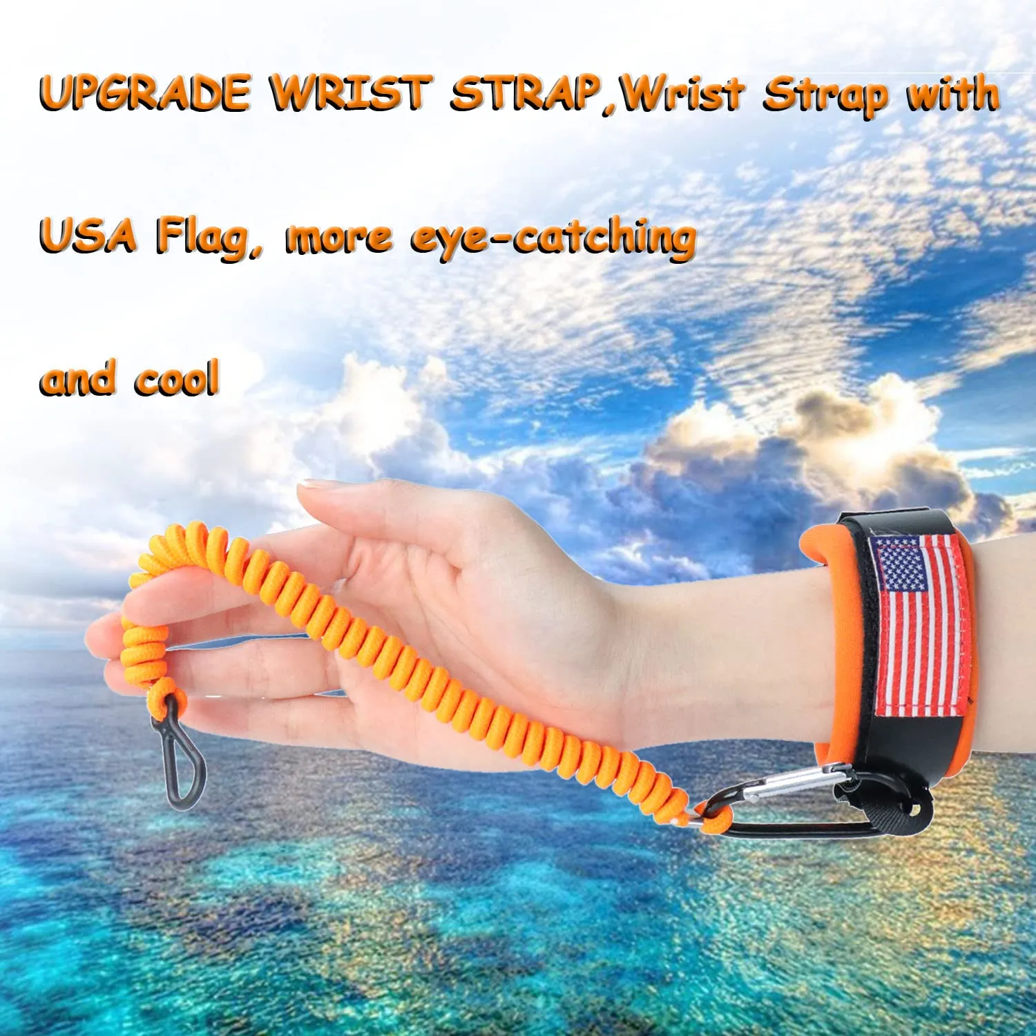 8M0092850 Boat Kill Switch Lanyard, Wrist Strap and Float Keychain Replacement for Boat Outboard Mercruiser Marine, 54 Inch Long / 15920T54 Engine Emergency Stop Switch Safety Lanyard Cord - Orange