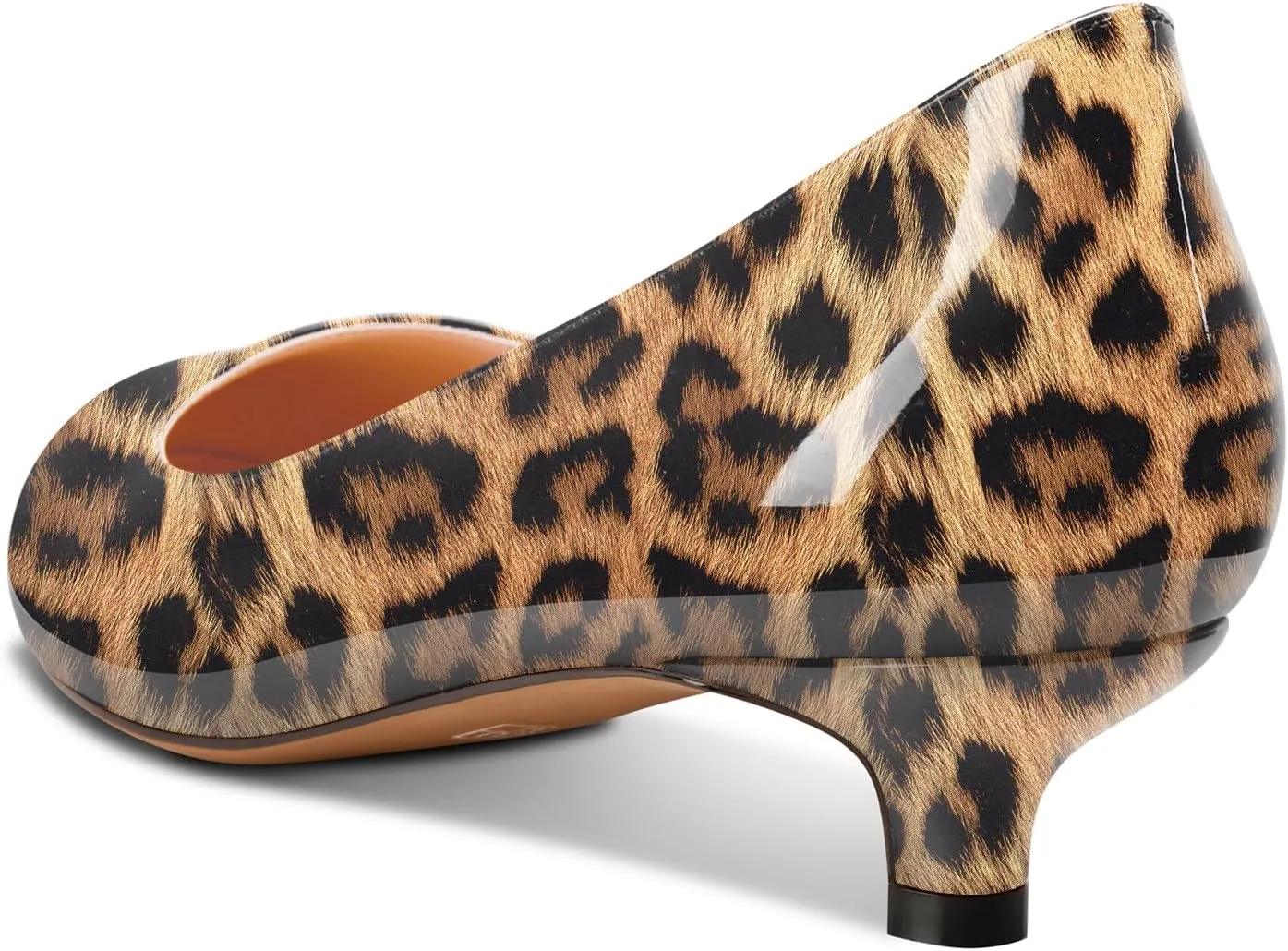 Aachcol Women Round Toe Pumps Kitten Low Heel Slip-on Dress Shoes Office 1.5 Inch