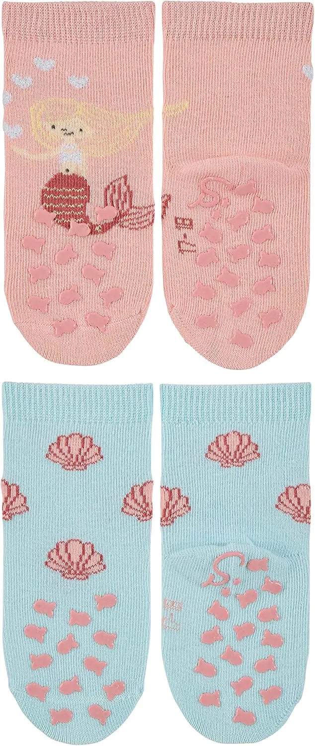 Abs Crawling Sock Couple Pack Mermaid Tail Baby Girls ABS Socks