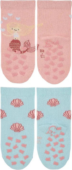 Abs Crawling Sock Couple Pack Mermaid Tail Baby Girls ABS Socks