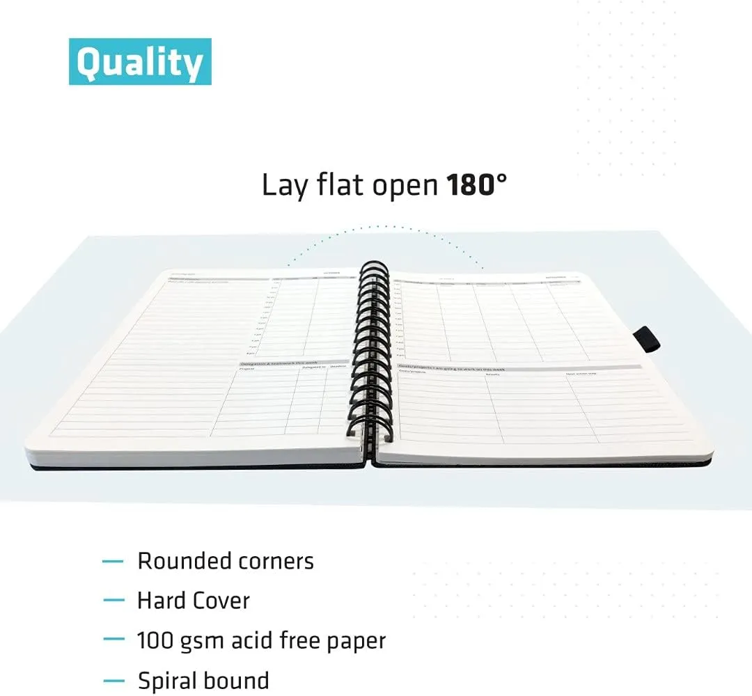 Action Day 2022 DATED PLANNER WEEKLY Monthly Diary Calendar, Highly-rated Bias for Action Layout Design & You Get More Done Faster - Features Pen loop, Bookmarks, Notetaking, Pocket - Size 6x8