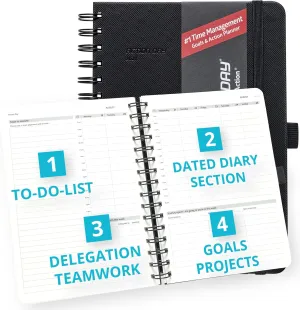 Action Day 2022 DATED PLANNER WEEKLY Monthly Diary Calendar, Highly-rated Bias for Action Layout Design & You Get More Done Faster - Features Pen loop, Bookmarks, Notetaking, Pocket - Size 6x8