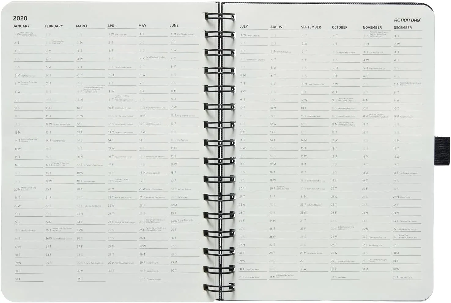 Action Day 2022 DATED PLANNER WEEKLY Monthly Diary Calendar, Highly-rated Bias for Action Layout Design & You Get More Done Faster - Features Pen loop, Bookmarks, Notetaking, Pocket - Size 6x8