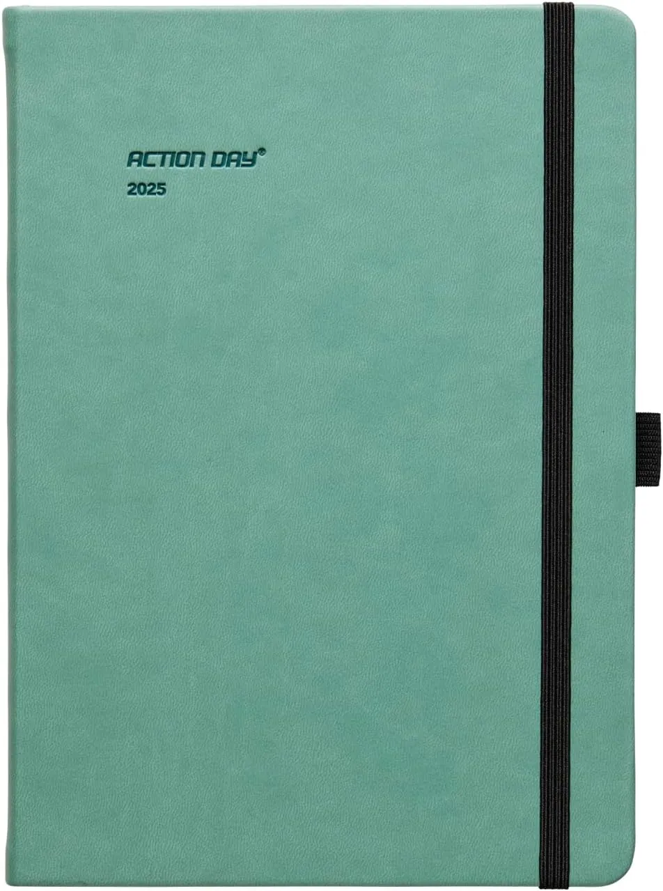 Action Day 2025 Weekly Planner - Effective Planning System & Increase Productivity, To-Do List, Goals, Projects, Dated Daily Diary - 7x9 Green
