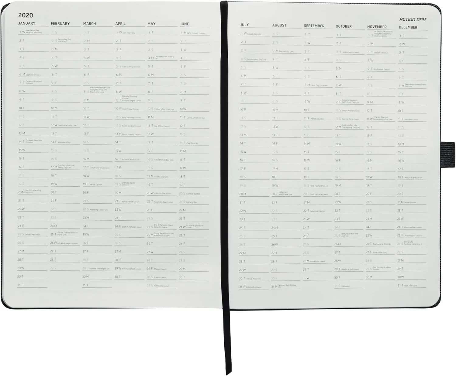 Action Day 2025 Weekly Planner - Effective Planning System & Increase Productivity, To-Do List, Goals, Projects, Dated Daily Diary - 7x9 Green