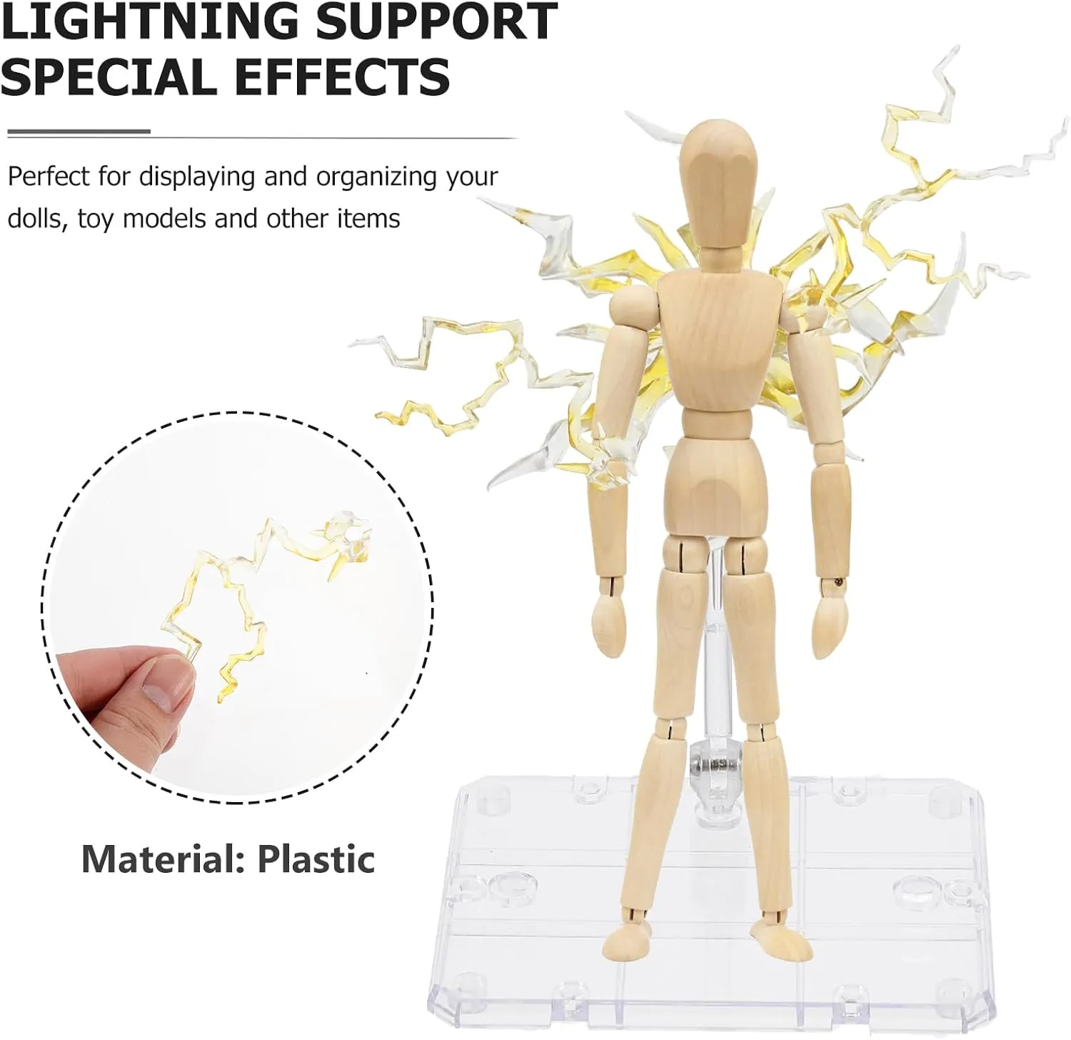 Action Figure Stand, Display Shelf Figure Assembly Light Effects Action Figure Display Bracket Plastic DIY Doll Base Action Figure Display Stand Model