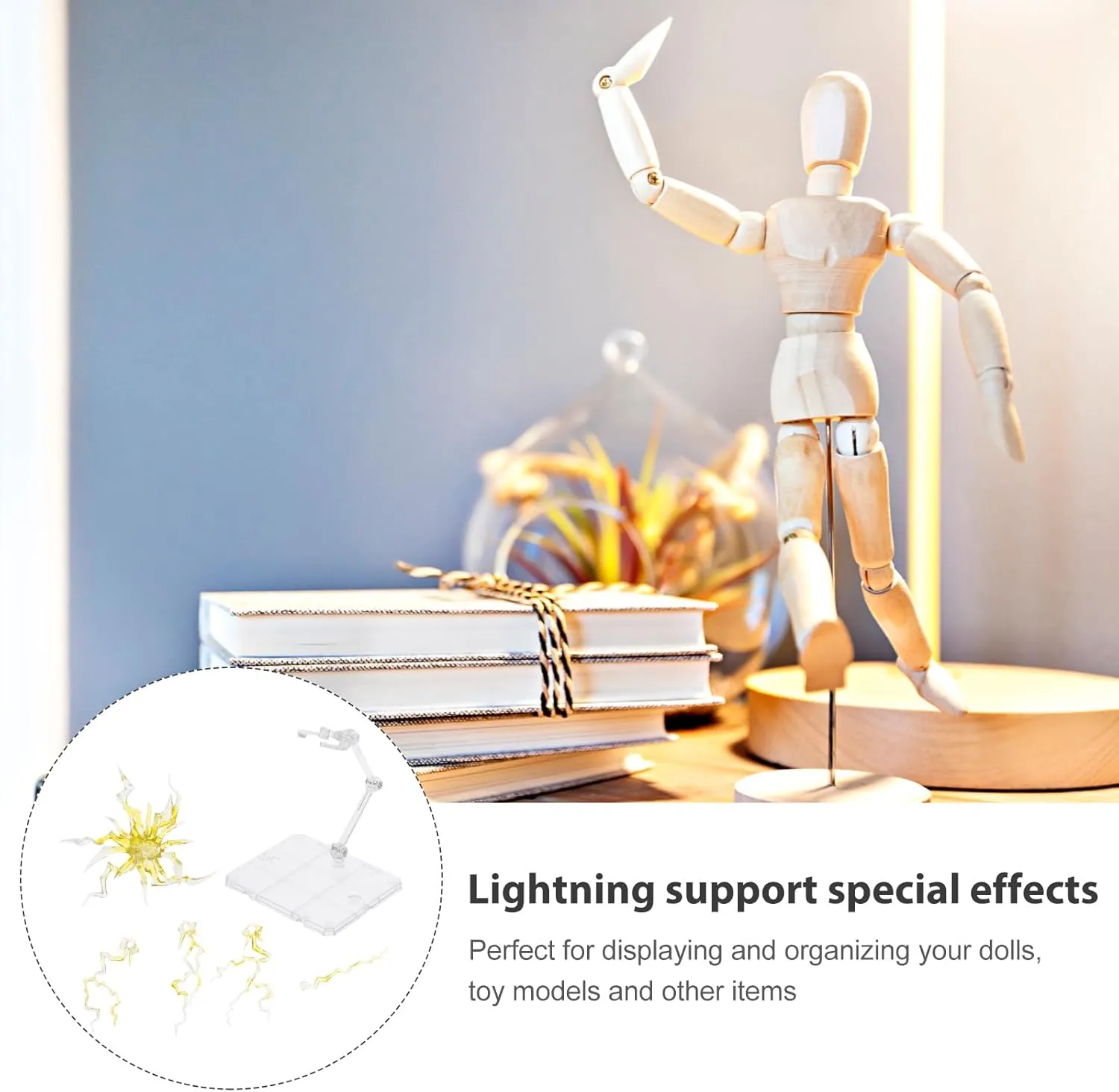 Action Figure Stand, Display Shelf Figure Assembly Light Effects Action Figure Display Bracket Plastic DIY Doll Base Action Figure Display Stand Model
